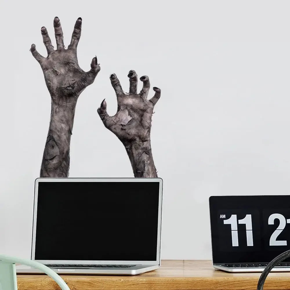 Creative Zombie Hand Halloween Wall Stickers Scary Glass Window Living Room Bedroom Wall Stickers