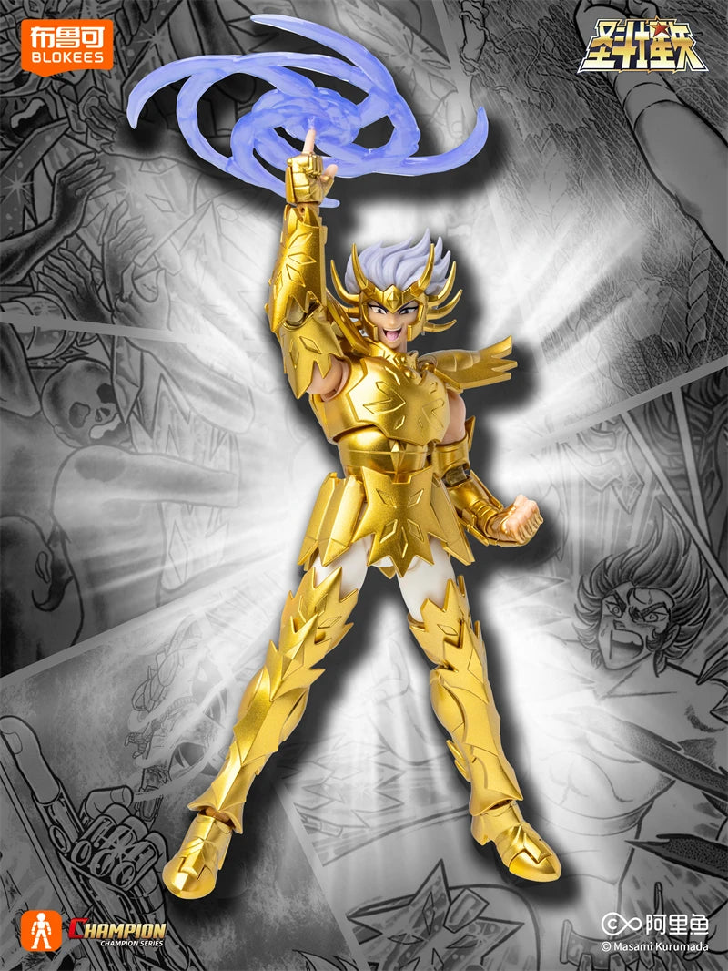 BLOKEES Original Saint Seiya CAPRICORN SHURA DRAGON SHIRYU CANCER DEATHMASK CHAMPION CLASS Action Figure Anime Model Toys Gift