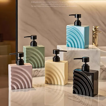 330ml Ceramics Liquid Soap Dispensers Multi-color Ripple Soap Dispenser Bathroom Shower Gel Shampoo Bottled Bathroom Accessories