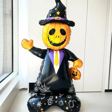 1pc Halloween Pumpkin Castle Skeleton Theme Standing Aluminum Film Balloon Ghost Festival Celebration Decoration Party Supplies