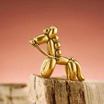 Solid Brass Balloon Dog Sculpture Collector Art Decor for Living Room TV Console Modern Minimalist Desk Statue Accent Piece
