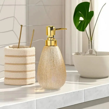 Nordic Hand Sanitizer Dispenser for Liquid Soap Golden Ceramic Liquid Soap Dispenser Body Wash Refill Bottle Bathroom Accessorie