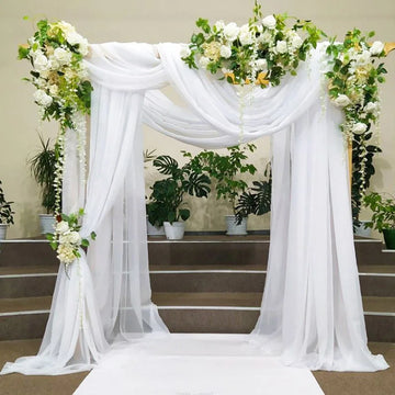 6m Wedding Arch Drape Chiffon Organza Tulle Sheer Fabric Draping Curtain Drapery Wedding Ceremony Backdrop Draping Decorations