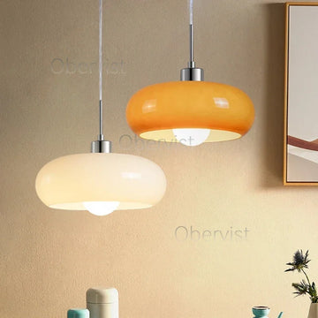 Bauhaus Glass Pendant Light Orange/White Home Deco Chandelier Living Room Restaurant Bedroom Study Indoor Decoration HangingLamp