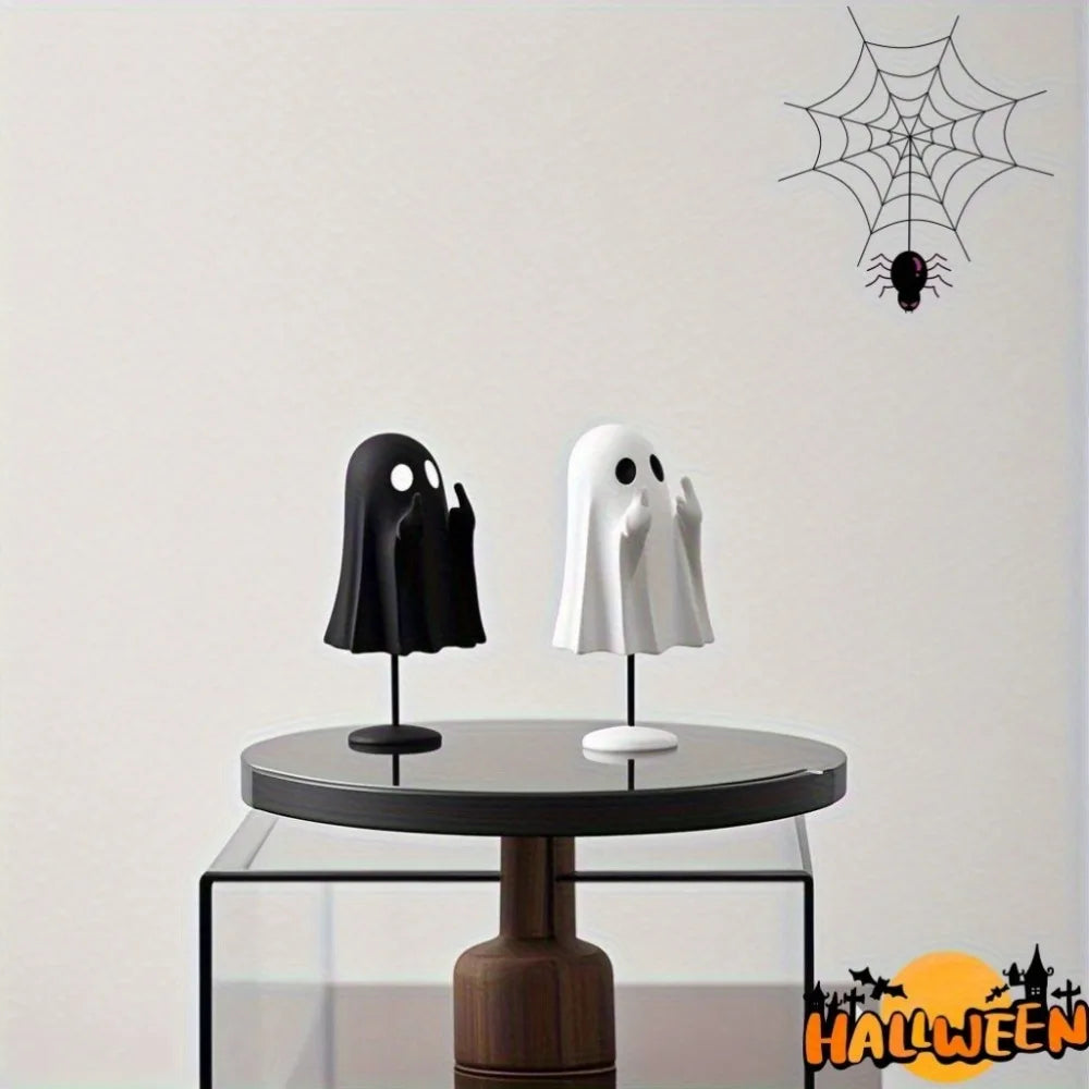 2pcs Small Ghost Scare You Creative Halloween Cute Ghost Ornaments for Home Office Party All Suitable