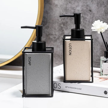 330ml Bathroom Soap 2pcs Ceramics Dispensers Refillable Holder Portable Travel Dispenser Liquid Soap Dispenser Bath Pump Bottle