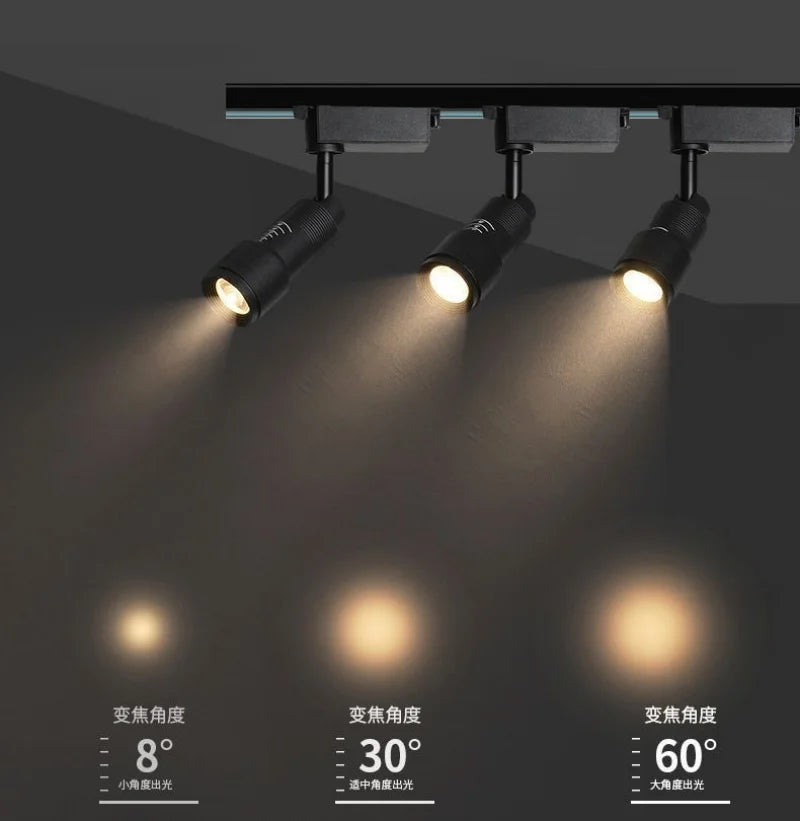 LED Ceiling Lamp Spot  Zoom 15-60 Degrees COB Downlights Track Light 7W 15W Lights AC220V Led Lights For Room Hotel Bedchamber