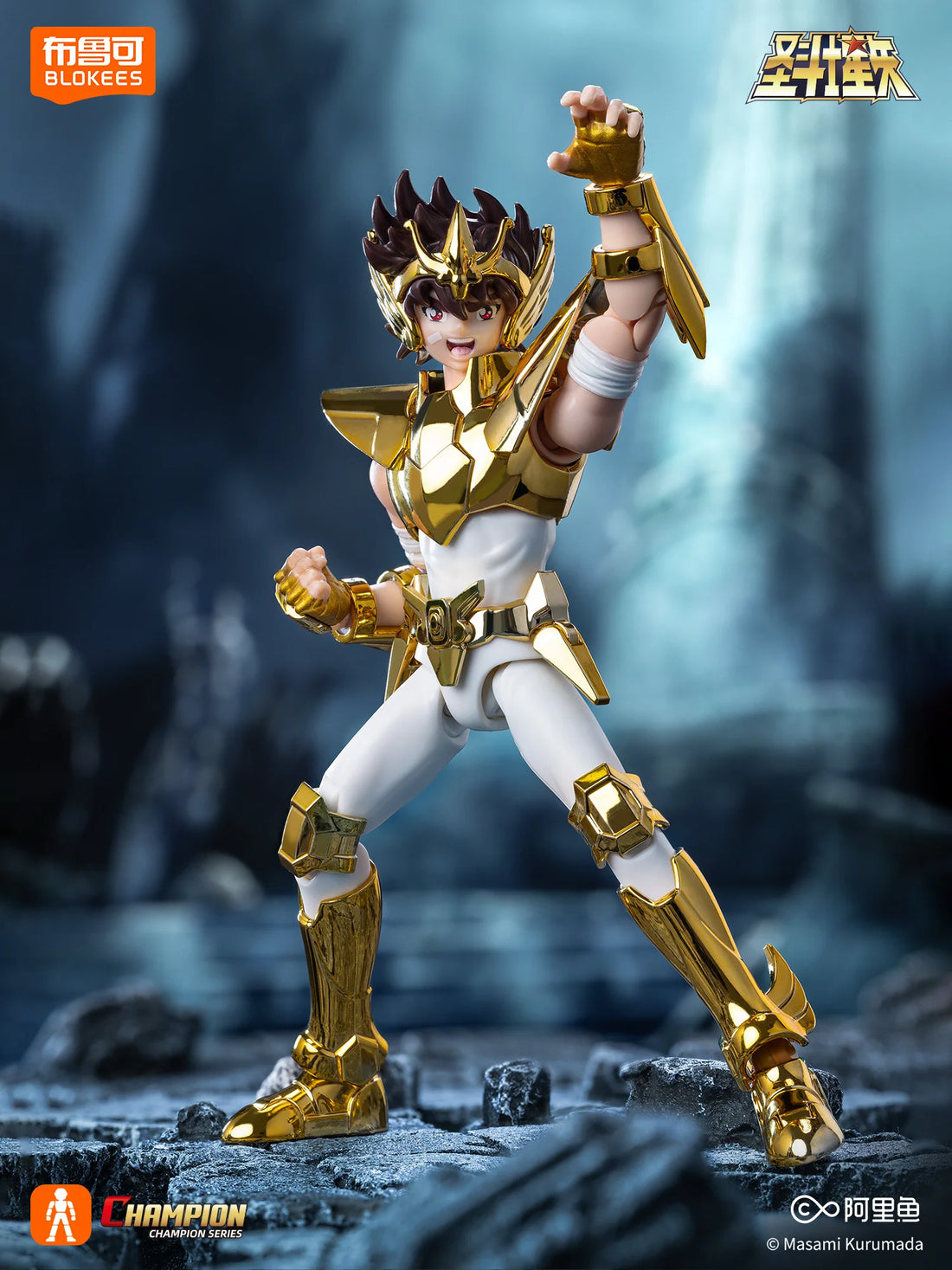 BLOKEES Original Gold Saint Seiya DRAGON SHIRYU CAPRICORN SHURA CANCER DEATHMASK CHAMPION CLASS Action Figure Anime Toys Gift