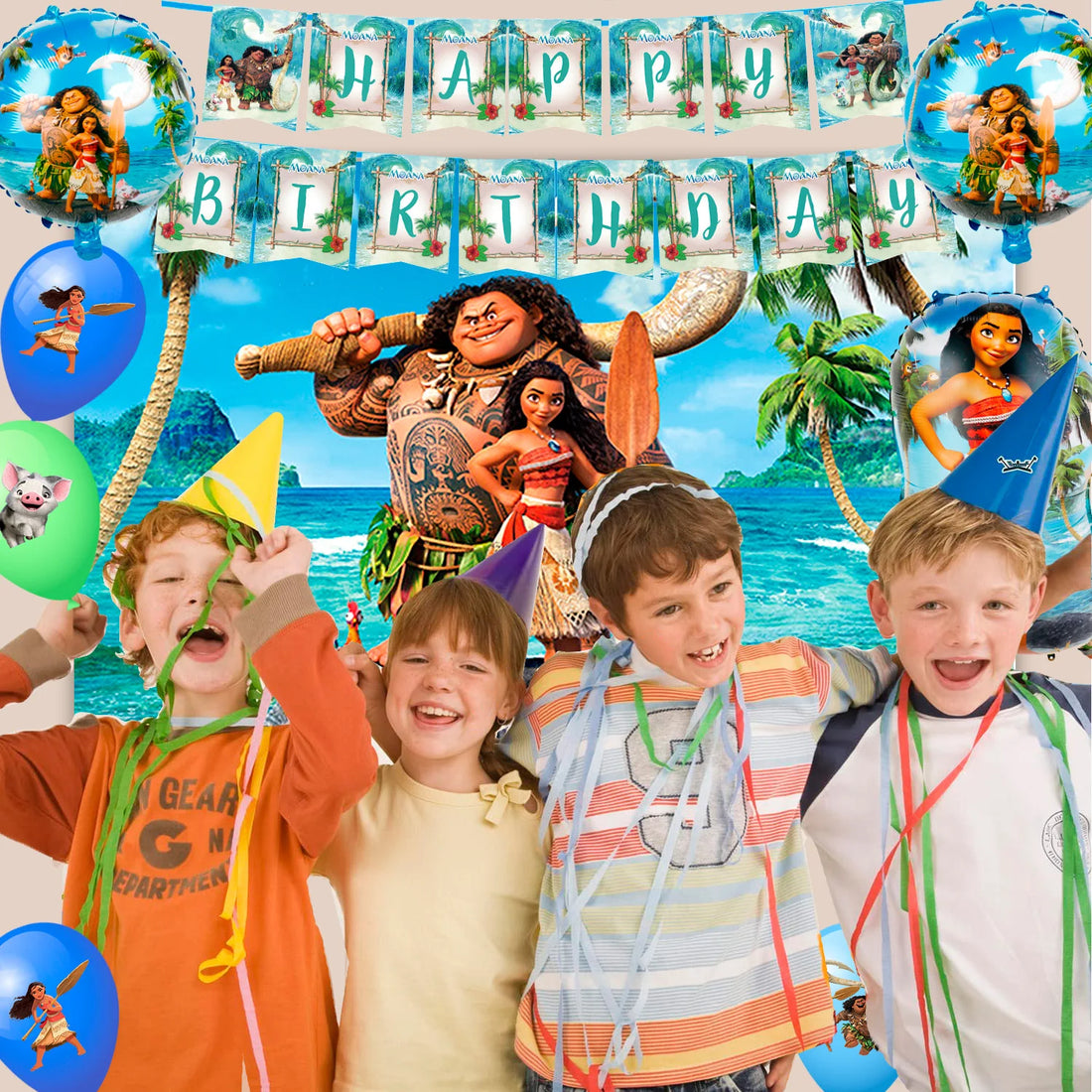 Moana Birthday Party Supplies,85pcs Moana Party Decorations&Tableware Set Moana Theme Birthday Decorations Supplies