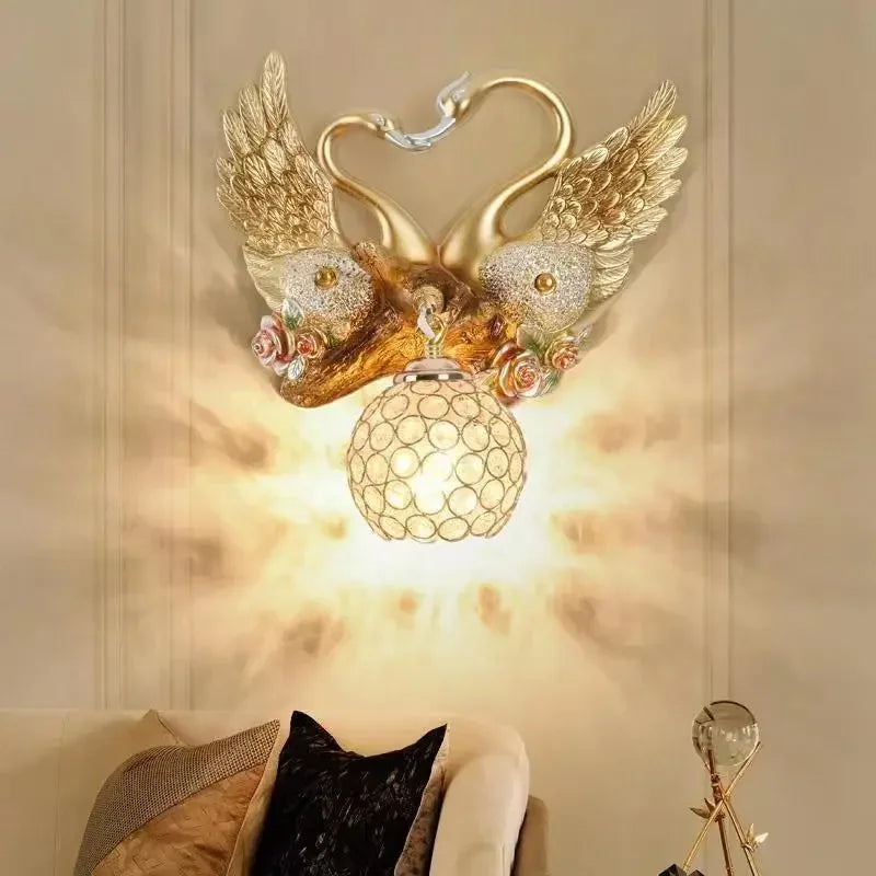 CEDRIC Modern Indoor Swan Wall Lights LED Gold Creative Luxury Sconce Lamp for Decor Home Living Room Hotel Corridor