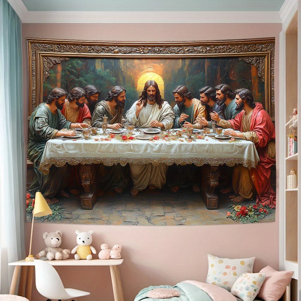 Vintage 3D The Last Supper Tapestry wall hanging living room bedroom office polyester home decor tapestry 150x230cm