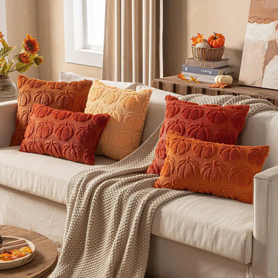 Halloween Pumpkin Embroidered Plush Pillowcase Cojines Simple Throw Headboard Pillow Cushion Covers Halloween Party Supplies