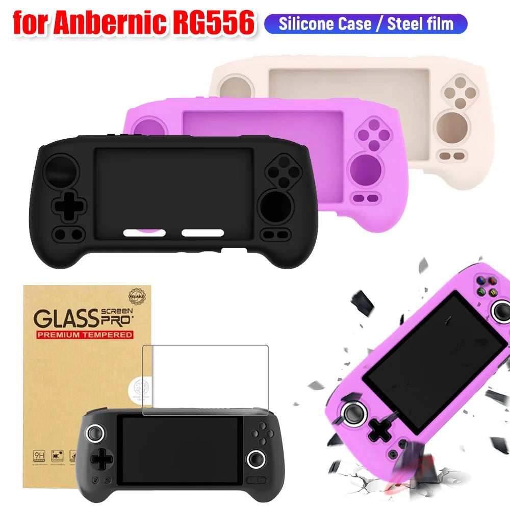 Silicone Protective Cover for RG556 Case Cover for anbernic RG556 Retro Handheld Game Console Non-slip Grip Shell Guard Cover