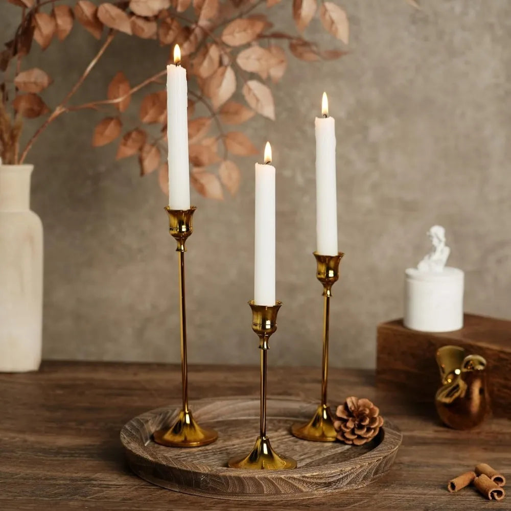 3pcs/set Candle Holders Vintage Candlestick for Party Wedding Decoration Anniversary Europe Style Old Ornaments for Home Hotel