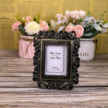 Ornament Square Wedding Photo Frame Photo Prop Wedding Home Decor Retro Photo Frame Resin Decorative Photo Frame