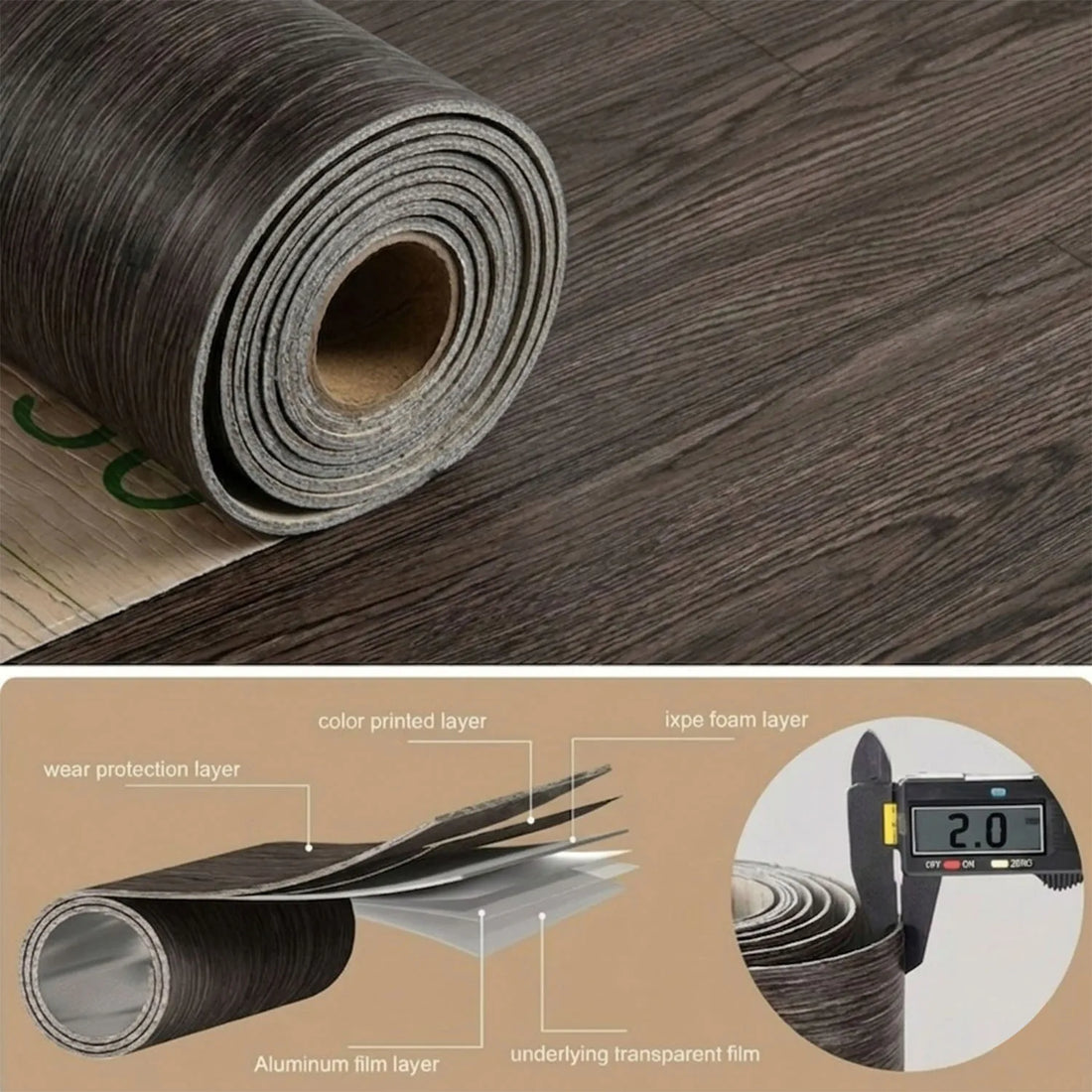 Self-Adhesive Wallpaper Self-Adhesive  with a Faux Wood Waterproof Oil-proof Easy to Install for Bathroom Living Room home decor