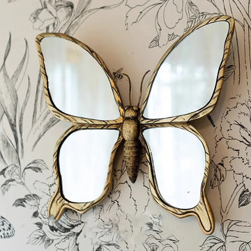 Retro Distressed Resin Butterfly Mirror Wall Decor Elegant Dragonfly Wall Art for Home Decoration, Convenient  Practical Design