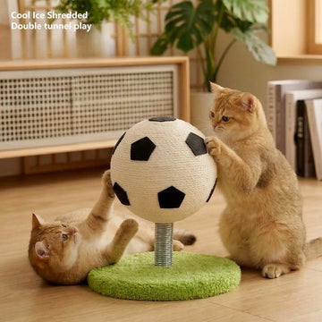 Cute Football Cat Scratching Toy Spring Sisal Ball Cat Toy for Anti-Anxiety Interactive Cats Toy To Prevent Furniture Scratching
