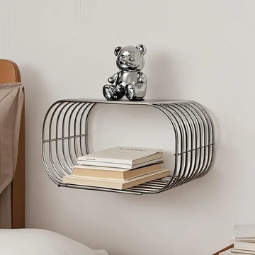 Minimalism Side Table Iron Art Ellipse Storage Bookshelf Floor Mounted Wall Mounted Bedside Table Sofa Corner Table Home Decor