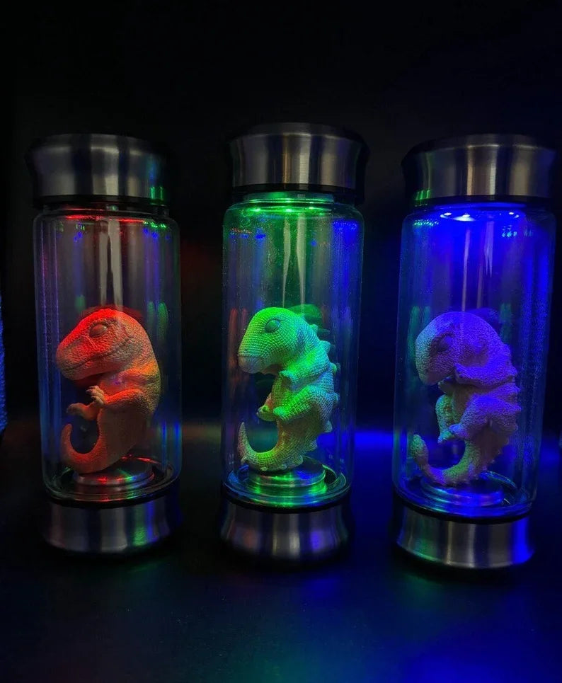 Jurassic Park Dinosaur Embryo Colored Glowing Jar Sculpture Ornaments Home Bedroom Decoration Boys Girls Birthday Gift