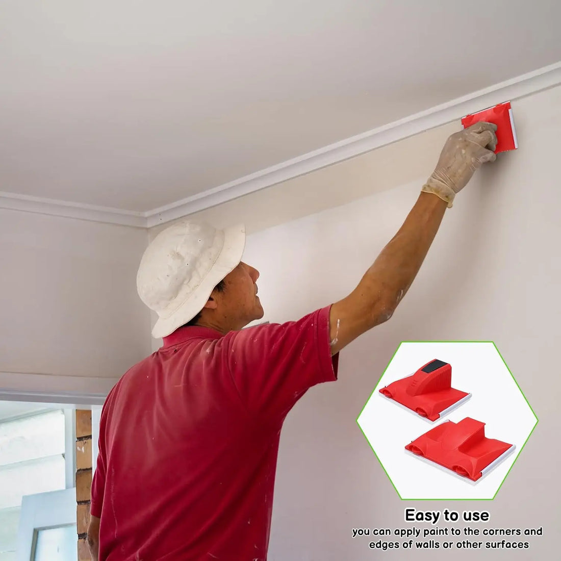 Paint Edger Tool for Walls Pad Painter for Walls Paint Edge Trimmer with Handle Multifunctional Ceiling Corner Painting Brush