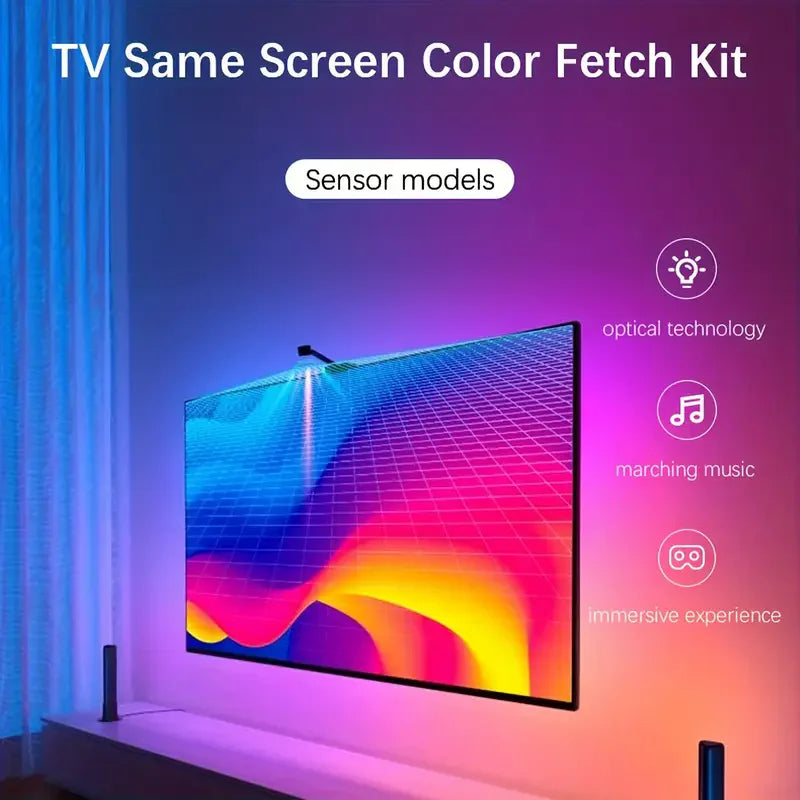 RGB-IC LED Strip Lights Smart TV Backlight with Camera Color Pickup APP Control Music Sync LED Lights Home Decor Ambient Light