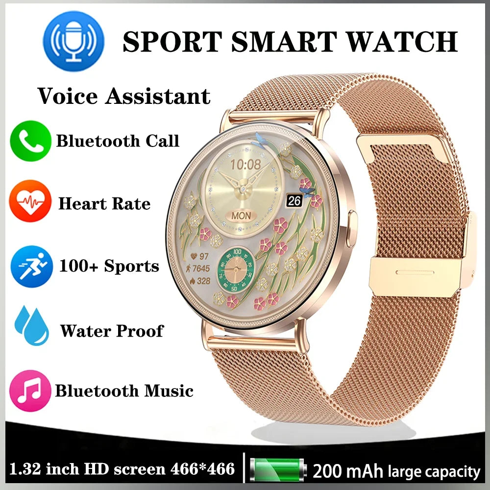 Xiaomi Mijia Smartwatch Women Bluetooth Call 3D Dynamic Dial Electronics Watch Heart Rate Monitor Waterproof Fitness Women Watch