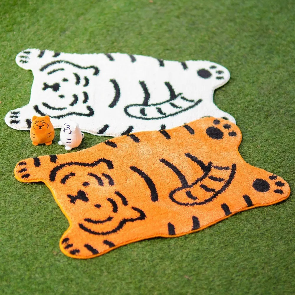 VIKAMA Cartoon Tiger Carpet Home Decor, Anti-slip Mat for Living Room Entrance and Bathroom, Dirt-resistant and Easy to Maintain