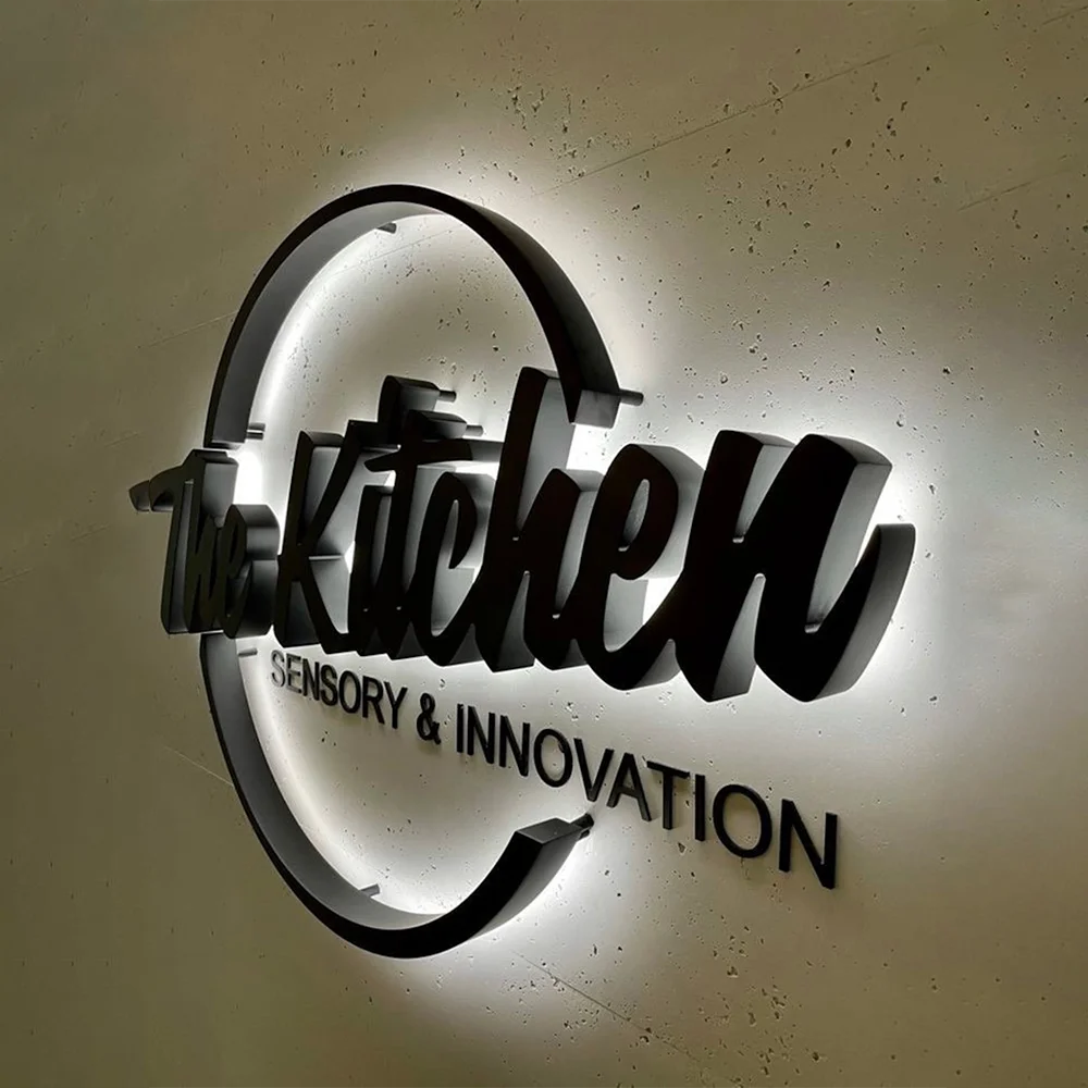 Custom Backlit Logo Signs Light for Business Custom 3D Illuminated Logo Led Light Sign Design