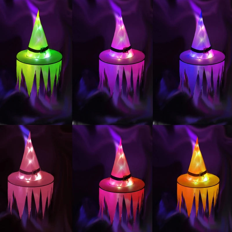 Led Witch Hat Decoracion Halloweeen Exterior Led Hat Witch Cosplay Mexican Day Of The Dead Party Ball Wizard Cosplay Para Mujer
