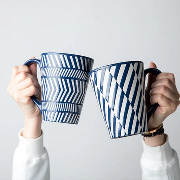 Creative Relief Large Cup Ceramic Milk Coffee Cup Couple's Mug Household Drinkware 450ml Large Capacity Coffee Mug Gifts