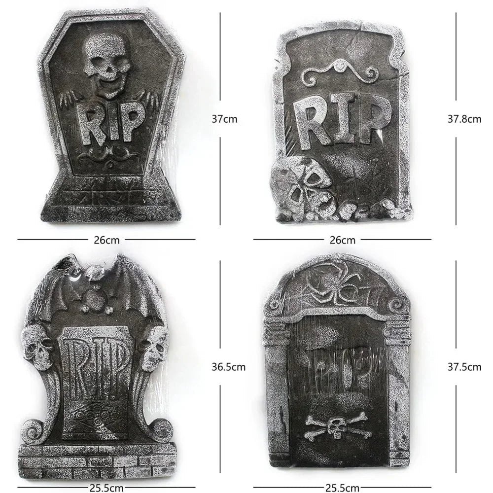 Halloween Yard Signs Tombstone Decoration Cemetery 4 Different Foam Haunted House Graveyard for House Outdoor Party Prank Props
