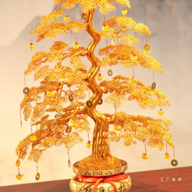 Wealth Tree Handmade Weaving Money Tree Crafts Home Decoration housewarming new home opening gifts ornaments decoration