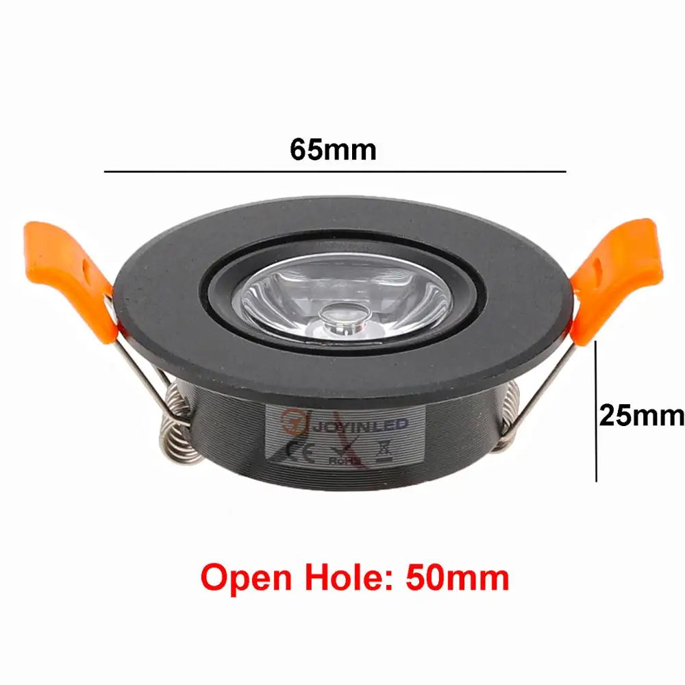 JOYINLED Aluminum Round LED Dimmable Ceiling Downlight 3W AC90-260V DC12V Recessed LED Spot Light Led Bulb Cutout 50mm