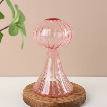 Transparent Mushroom Shaped Vase Simple Hydroponic Flower Bottle Glass Vase Aromatherapy Bottle Pumpkin Glass Home Decoration