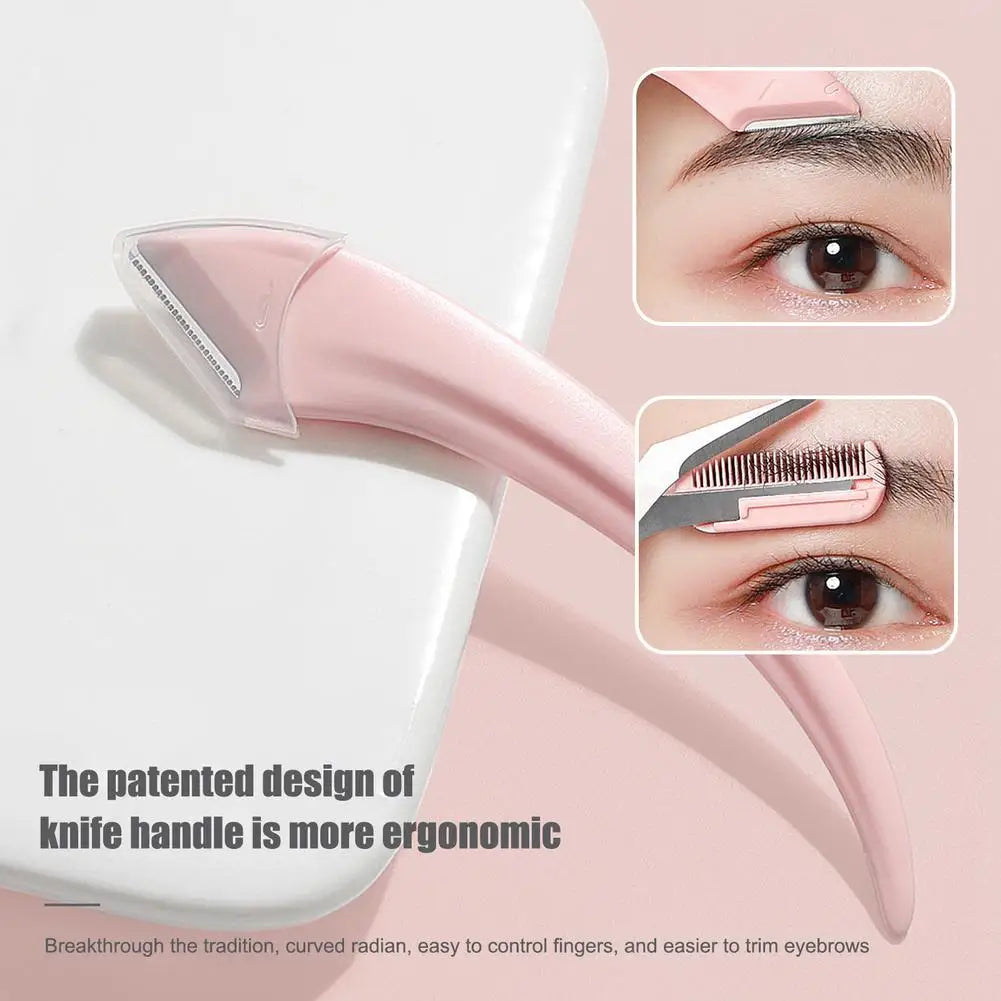 3Pcs/Set Eyebrow Trimming Knife Eyebrow Face Razor For Women Eyebrow Scissors With Comb Brow Trimmer Scraper Kit Beauty Tools