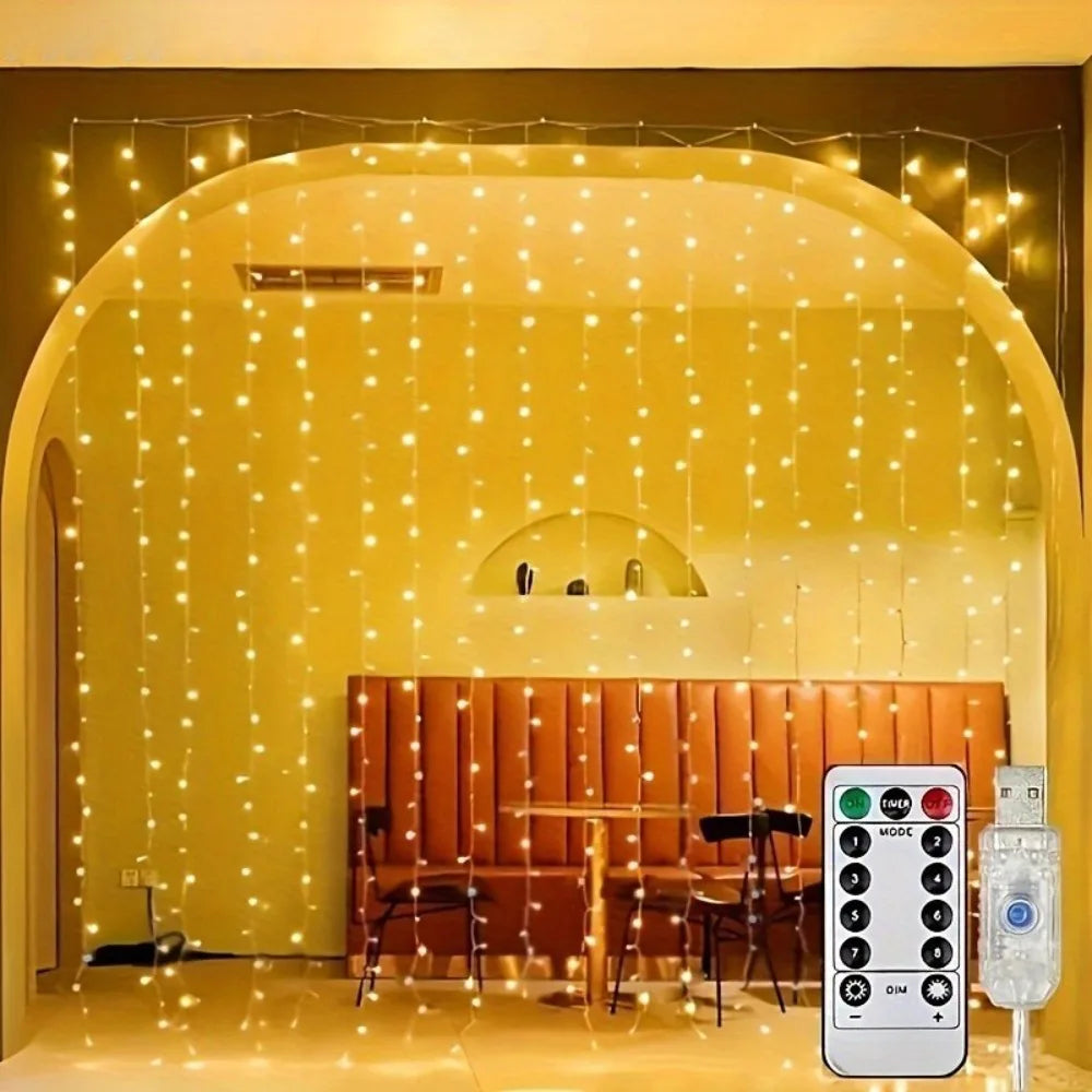 LED Curtain String Lights USB 3/6M Fairy Light Christmas Garland Holiday Led Light Wedding Party Home Bedroom Decoration
