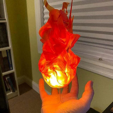 Halloween Floating Fireball Prop Flame Lamp Prop Artificial Fake Fire Floating Props No Flame For Home Halloween Decor