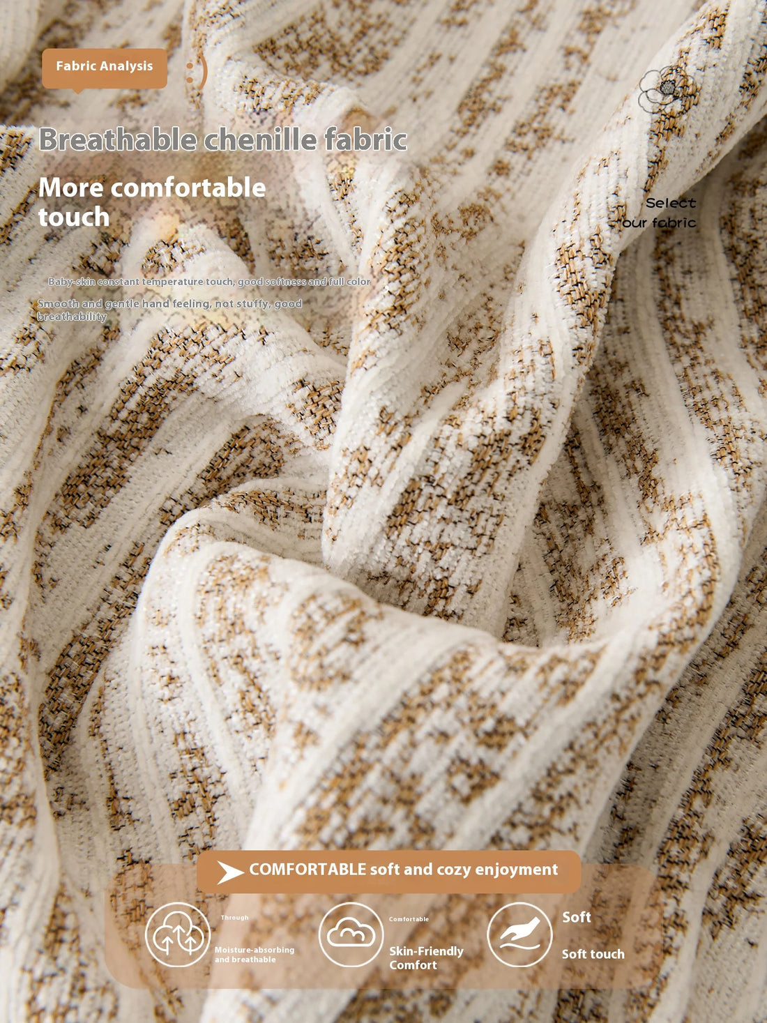 Luxury Sofa Cover L-Shaped Couches Chenille Reversible Stretchable Sofa Protector Slipcover Non-Slip All-Season Couch Blanket