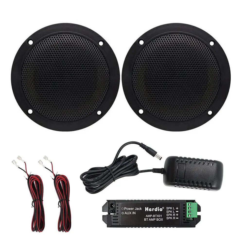 Herdio 4'' 160W Waterproof Marine Bluetooth Ceiling Speaker Background Music System In-Ceiling Speaker For Boat Bathroom Home