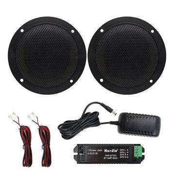 Herdio 4'' 160W Waterproof Marine Bluetooth Ceiling Speaker Background Music System In-Ceiling Speaker For Boat Bathroom Home