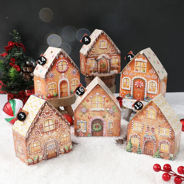 Christmas House Shape Box Navidad Natal Noel Tree Hanging Pendant Merry Christmas Decorations For Home 2024 Happy New Year 2025