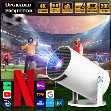 2025 Upgraded HY300PRO Mini Projector with WiFi& BT, Portable Projector 1080P/4K Support, Auto Keystone, Smart Android Proyector