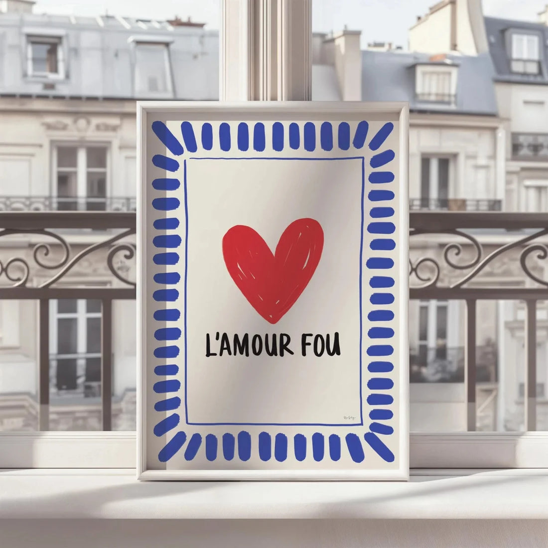 "L’Amour Fou" Love Quote Canvas Print Poster Modern French Heart Aesthetic Art Prints Couple Home Decor Valentine's Day Gifts