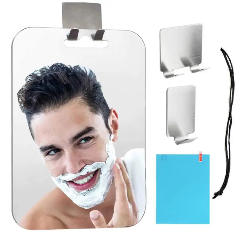 Hot Large Fogless Shower Mirror For Shaving Acrylic Anti-Fog Shaving Mirror with Razor Holder Hooks Wall Hanging Mirror