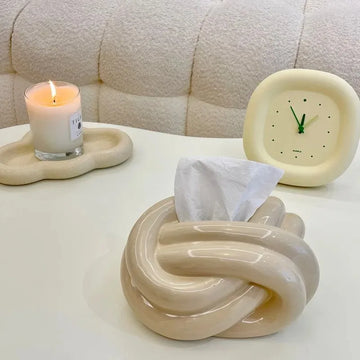 Creative Life Knot Fun Tissue Box Living Room Coffee Table Dining Table Bedroom Ceramic Paper Box Personalized Household Use