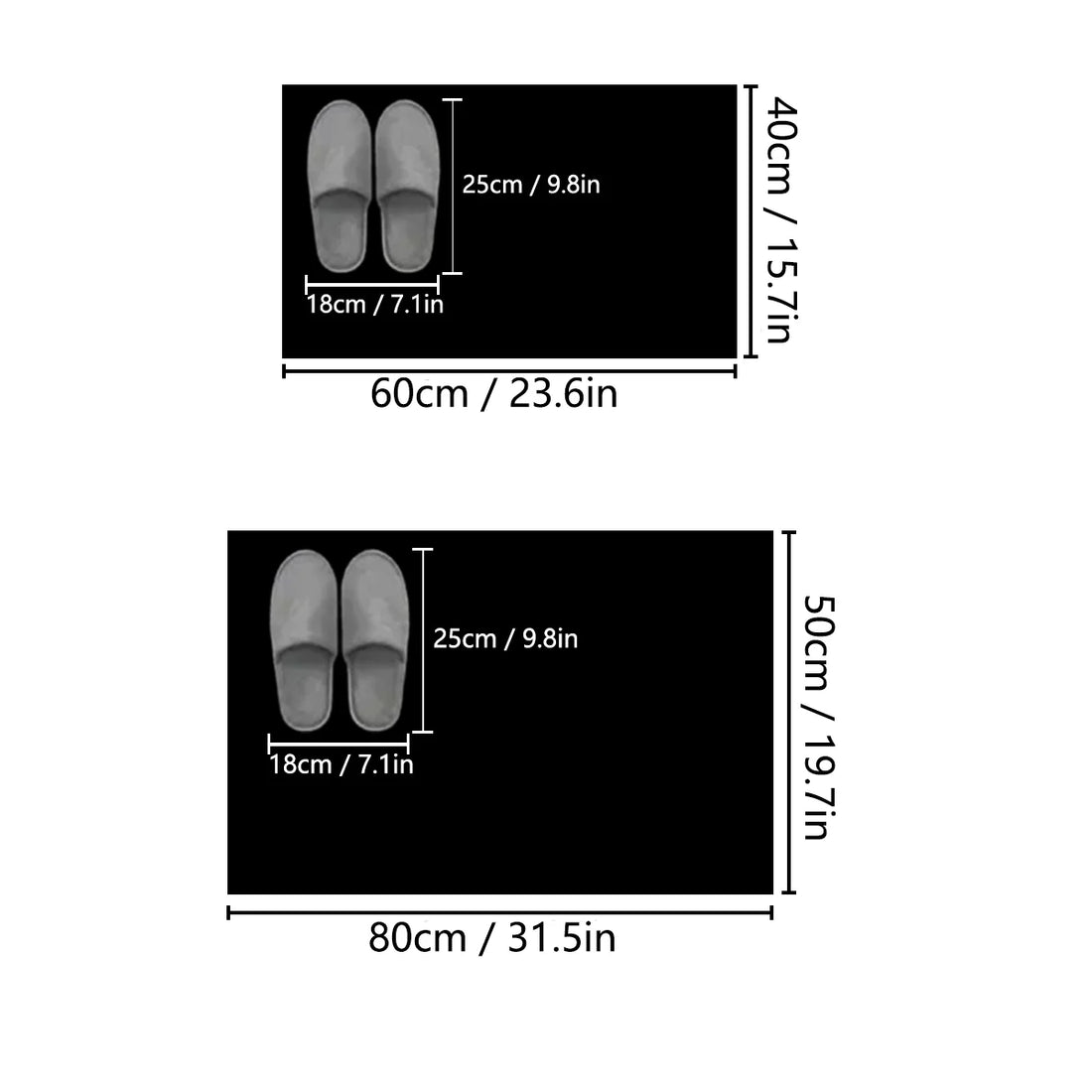 2D Flat Bathroom Foot Mat Diatom Mud Imitation Woven Absorbent Mat Square Toilet Mat Door Mat Entrance Mat