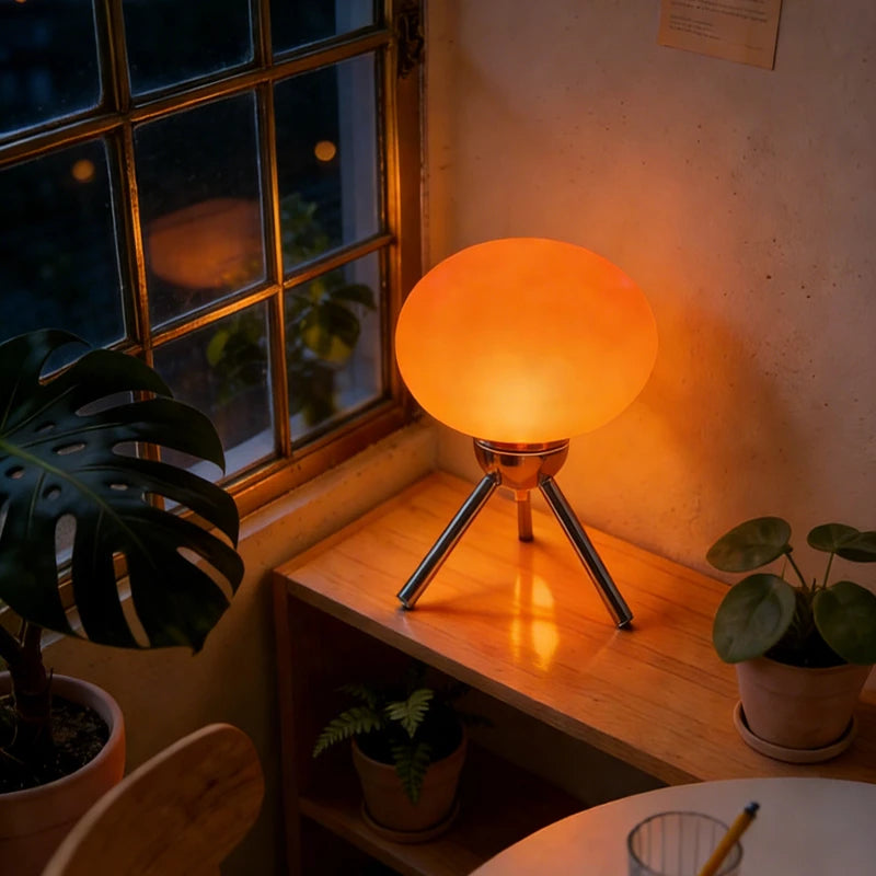 Bauhaus Mid-Century Glass Mushroom Table Lamp Nordic Ins Girls Style Retro Modern Bedroom Bedside Ambient Decor Light