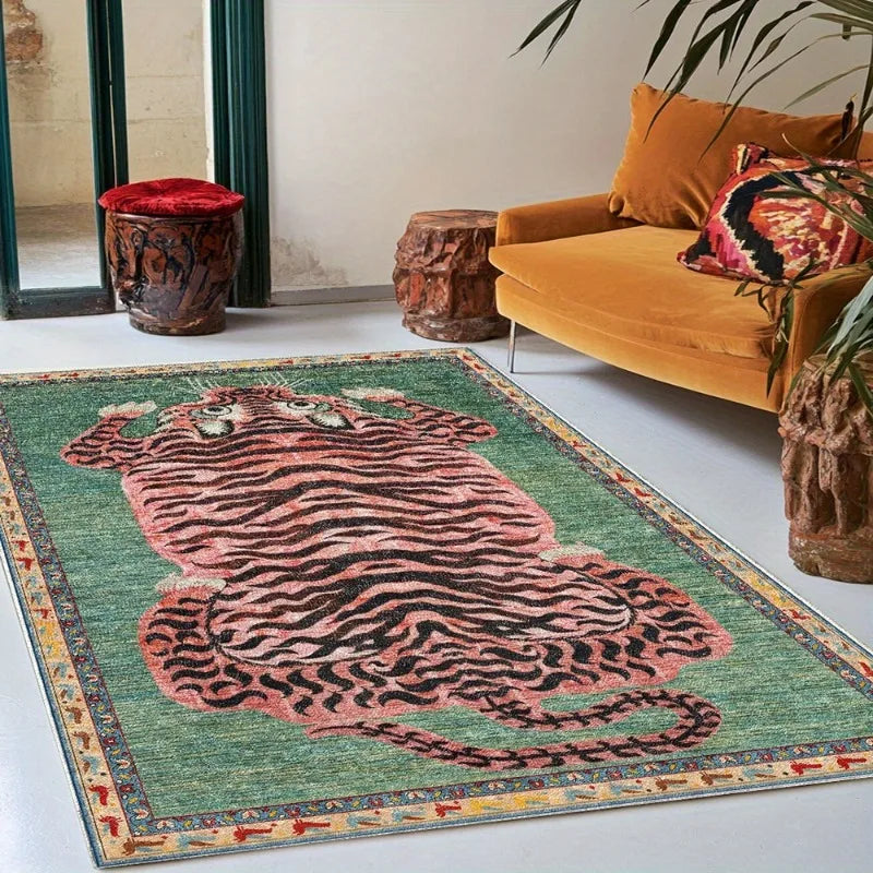Tiger Carpet Bottom Washable Tibetan Tibetan Tiger Persian 카펫 장식 Ethnic  Kitchen Living Room Bedroom Mat Washable Area decor