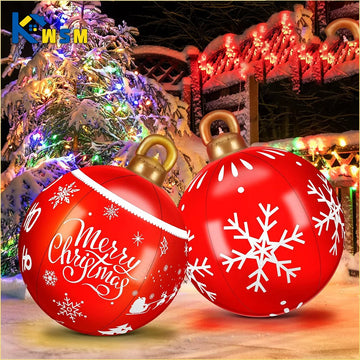 Hot Sale Outdoor Christmas Inflatable Decorated Ball Pvc Giant Big Large Balls Xmas Tree Decorations Toy Ball Without Light